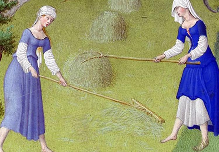 Detail from the Calendar page for June, the Book of Hours; ( Les Tres Riches Heures du Duc de Berry)