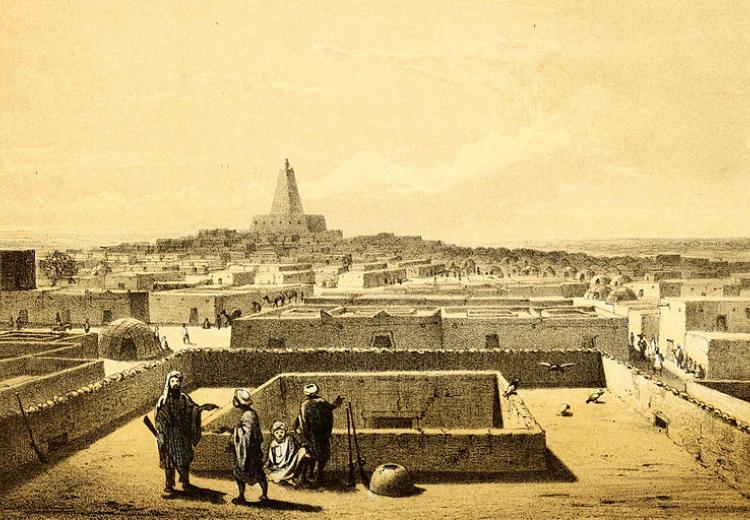 Timbuktu from the terrace of the traveller's house in 1858.