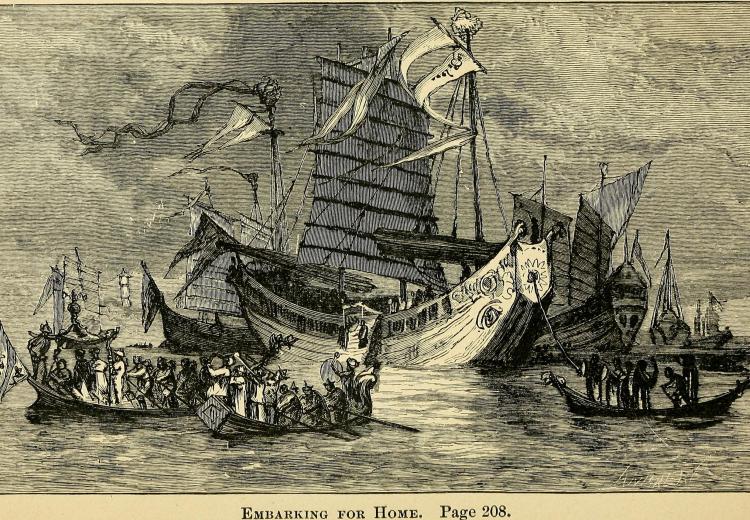 "Embarking for Home," from Marco Polo: His Travels and Adventures, published in 1880.