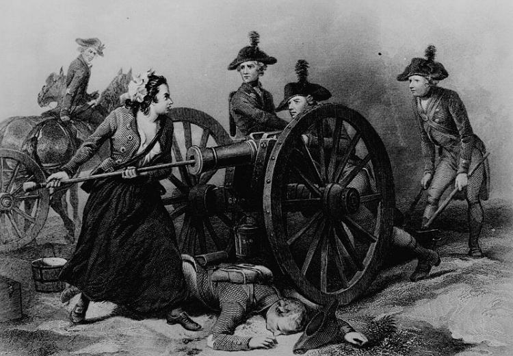 "Molly Pitcher" at the Battle of Monmouth.