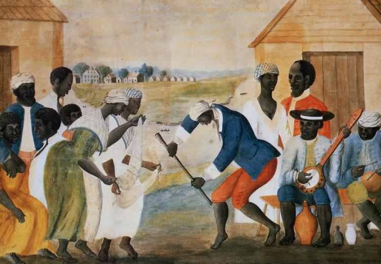 "The Old Plantation" attributed to John Rose, c. 1790.