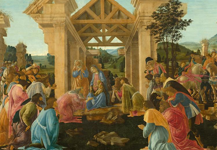 Adoration of the Magi by Botticelli, 1475.