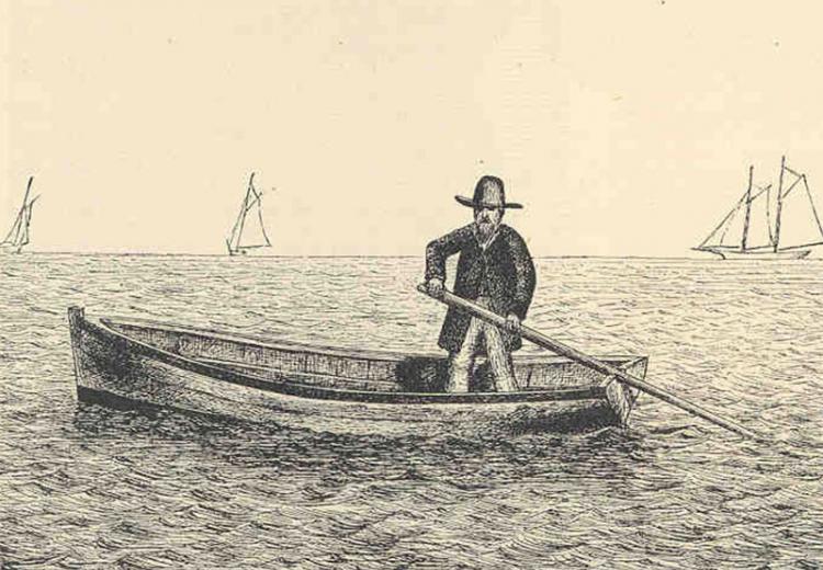 A dinghy like the one here figures in Stephen Crane's gripping tale 'The Open Boat.'