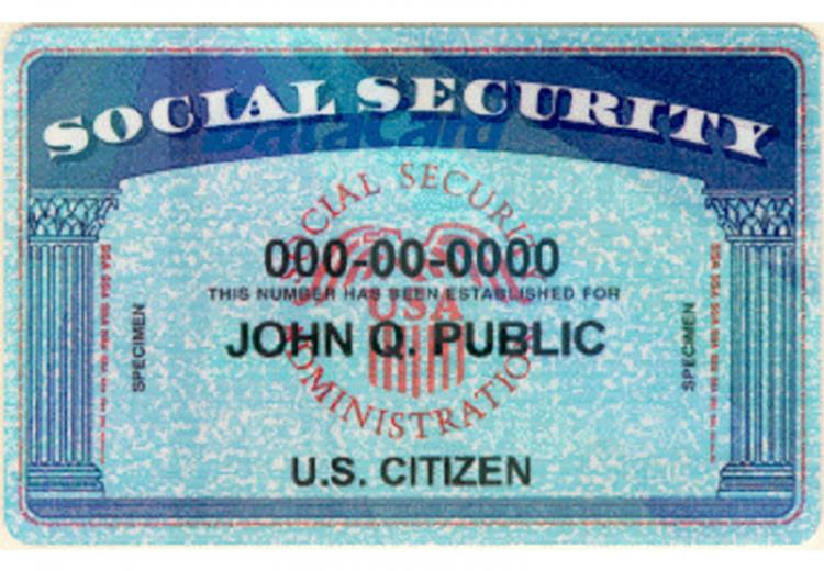 Social Security card featuring name John Q Public.